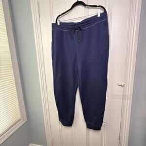 QVC Cuddl Duds Brushed Sweater Jogger XL Navy Blue Drawstring Lounge Cozy NWOT